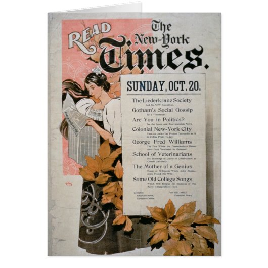 'Read The New York Times' (colour litho) (Front)