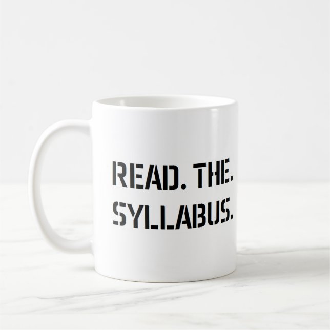 read the syllabus coffee mug (Left)