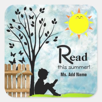 Read This Summer Customized Teacher Stickers by schoolpsychdesigns at Zazzle