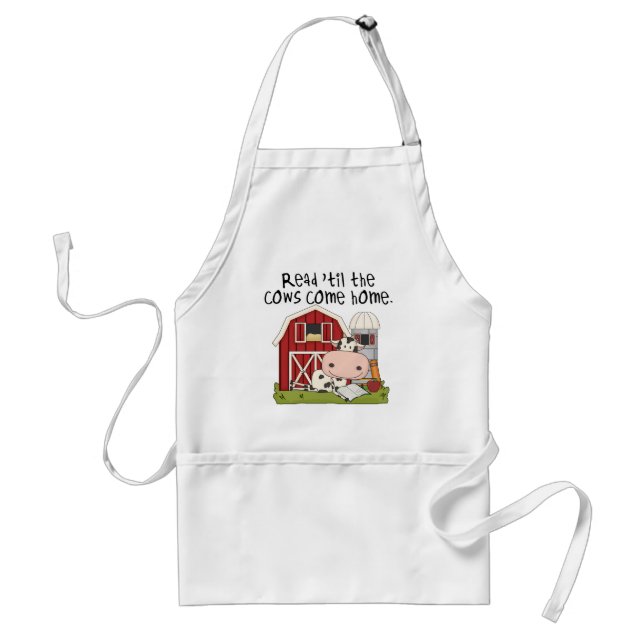 Read 'til The Cows Come Home Adult Apron (Front)