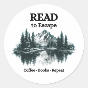 Read to Escape - Coffee, Books, Repeat Sticker