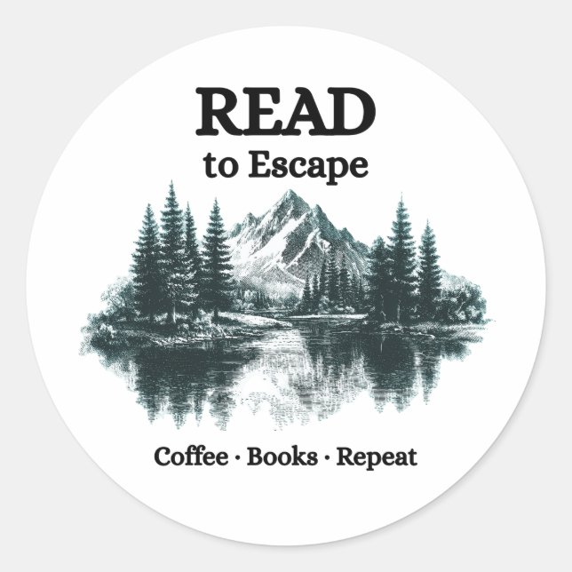 Read to Escape - Coffee, Books, Repeat Sticker (Front)