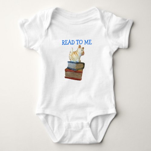 Read To Me Kitty On Books Baby Bodysuit