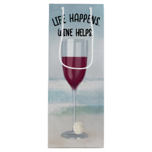 Read Wine and Sand Dollar Gift Bag