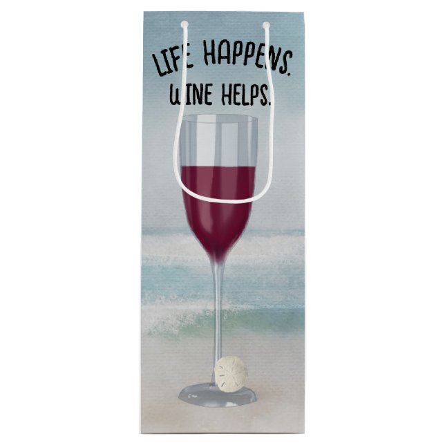 Read Wine and Sand Dollar Gift Bag (Front)