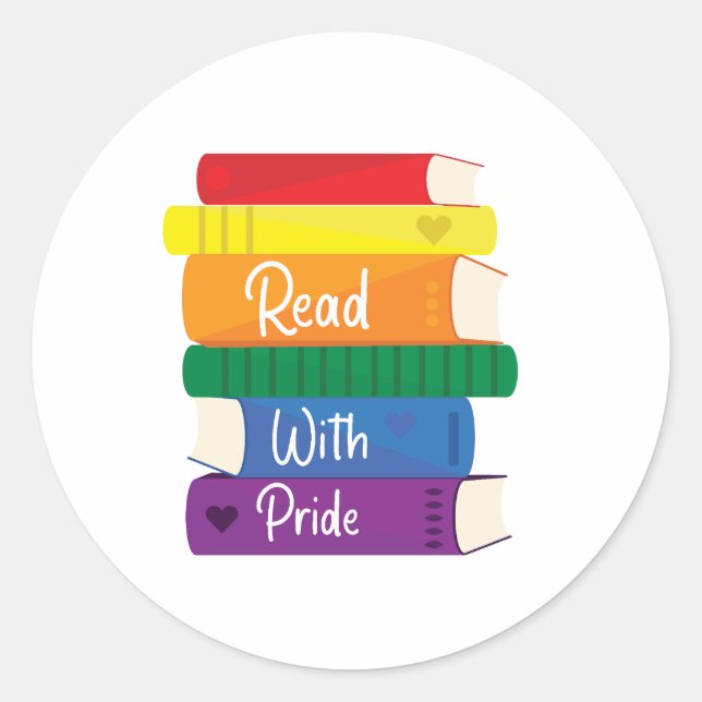 Read with Pride Classic Round Sticker (Front)