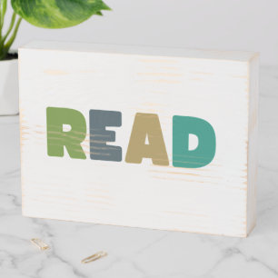 read. Wood Box Wall Art Sign