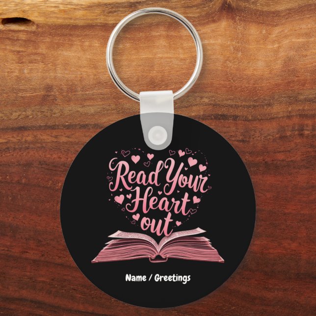 Read Your Heart Out A Book Lover's Haven  Keychain (Front)