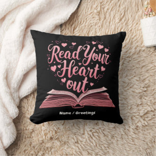 Read Your Heart Out A Book Lover's Haven Throw Pillow