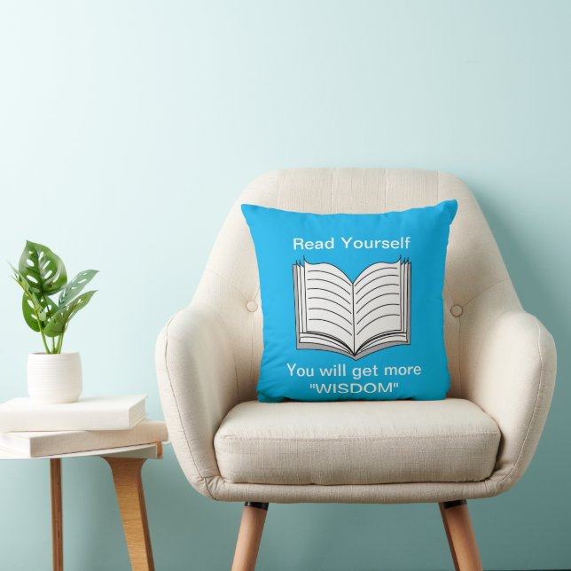 Read Yourself Inspirational Quote Throw Pillow (Chair)