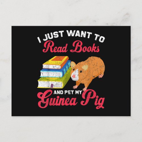 Reader Book Lover Pet Owner Guinea Pig Postcard