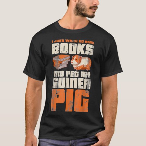 Reader Book Lover Pet Owner Guinea Pig  T_Shirt