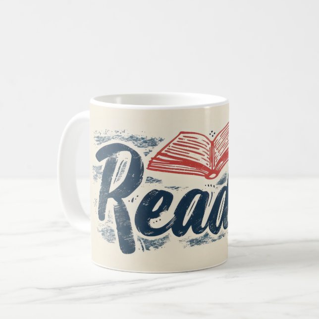 Reader Book Slogan Coffee Mug (Front Left)