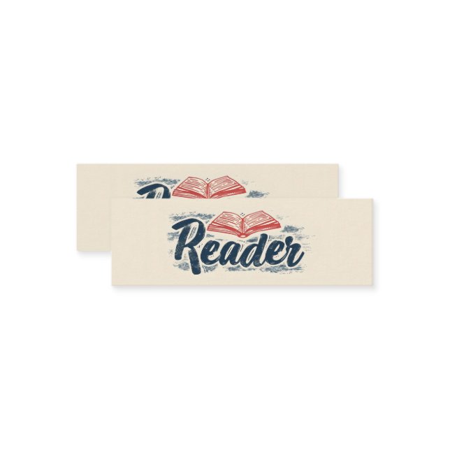 Reader Book Slogan Mini Business Card (Front/Back In Situ)