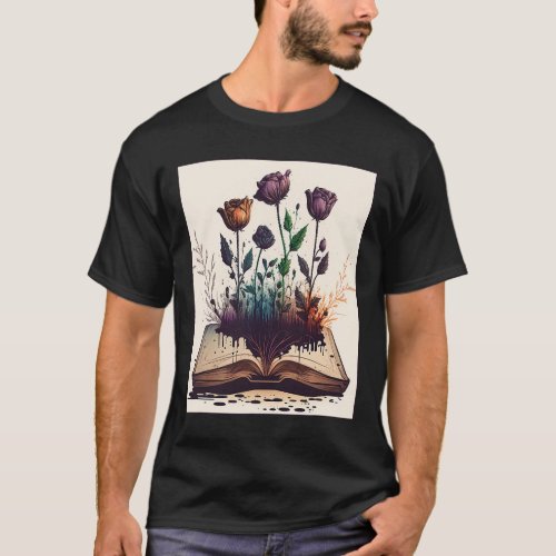 Reader Books Plants Flowers Author Writer T_Shirt