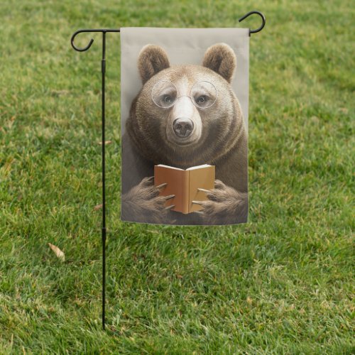 Reader Gift Bear Reading A Book Garden Flag