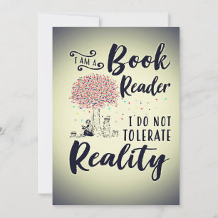 Reader Gift I Am A Book Reader Invitation