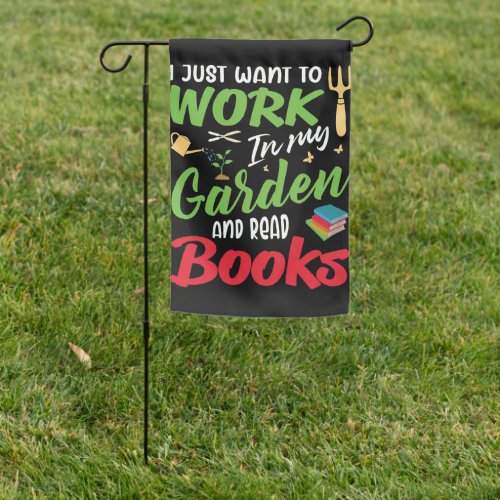 Reader Gift Read Books In My Garden Garden Flag