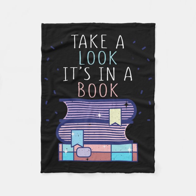 Reader Gift Take A Look In A Book Fleece Blanket (Front)