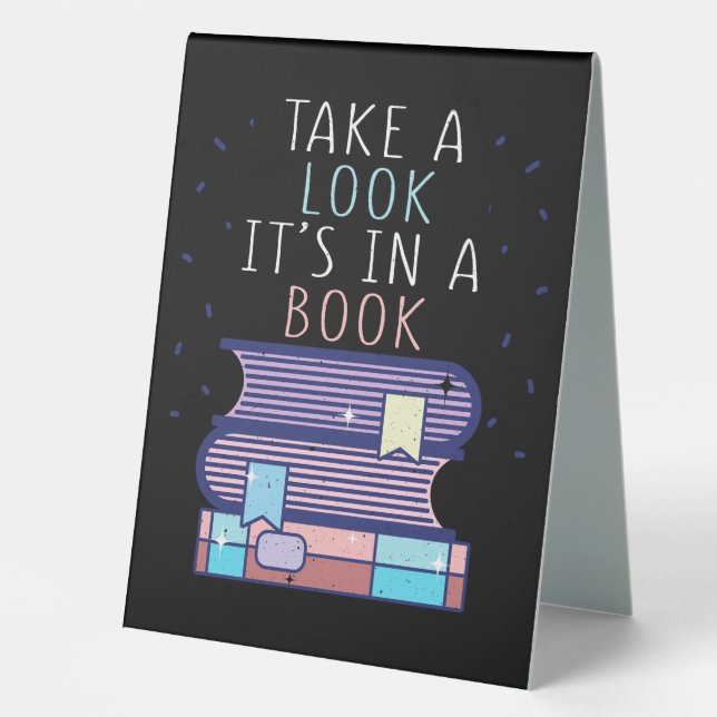 Reader Gift Take A Look In A Book Table Tent (Front)