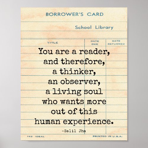 Reader Human Experience Salil Jha Quote Wall Art