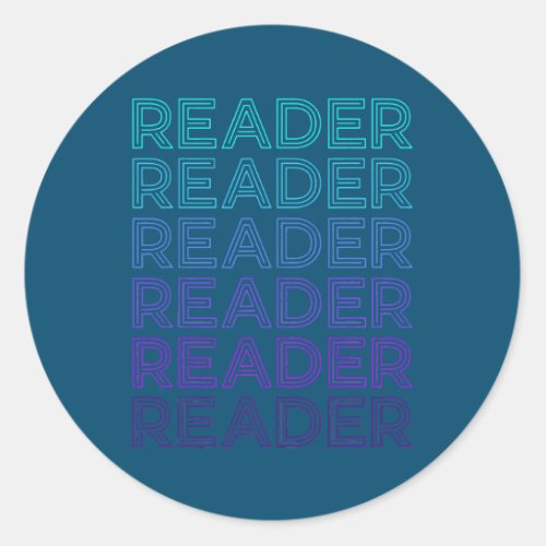 Reader Reading Book Lover Retro  Classic Round Sticker