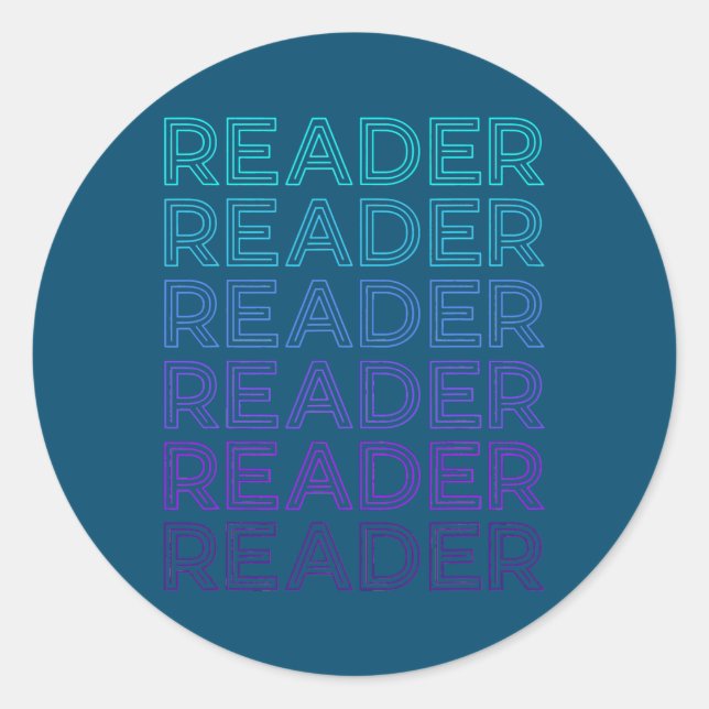 Reader Reading Book Lover Retro  Classic Round Sticker (Front)
