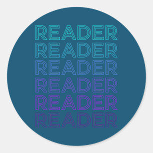 Reader Reading Book Lover Retro Classic Round Sticker