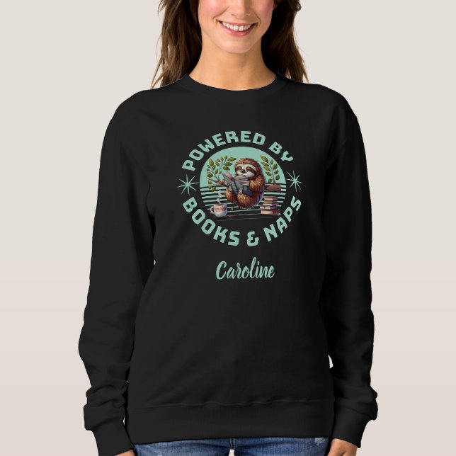 Reader Sloth. Unique Gift for Book Lover Sweatshirt (Front)