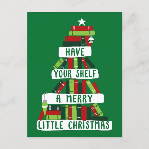 Readers and Book Lovers Christmas Tree Postcard