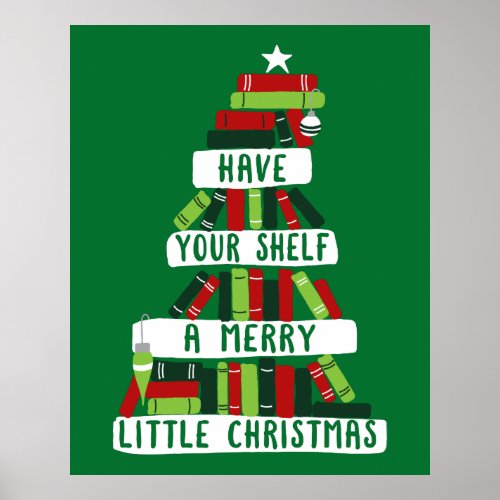 Readers and Book Lovers Christmas Tree Poster