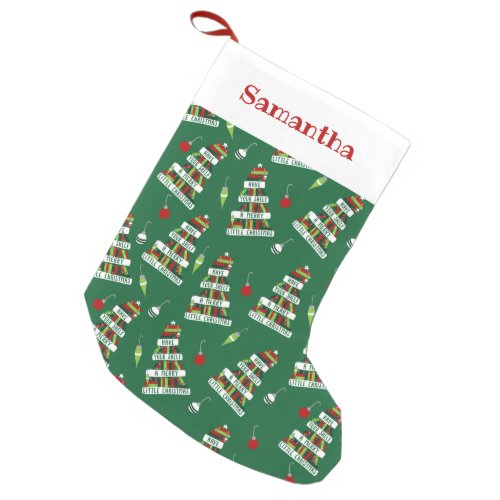 Readers and Book Lovers Christmas Tree Small Christmas Stocking