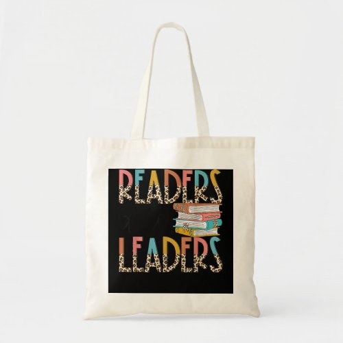 Readers Are Leaders Boho Leopard Book Lover Back T Tote Bag
