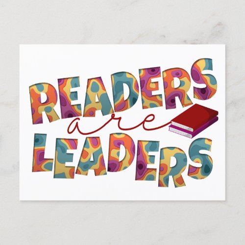  Readers are Leaders Book Lover  Holiday Postcard