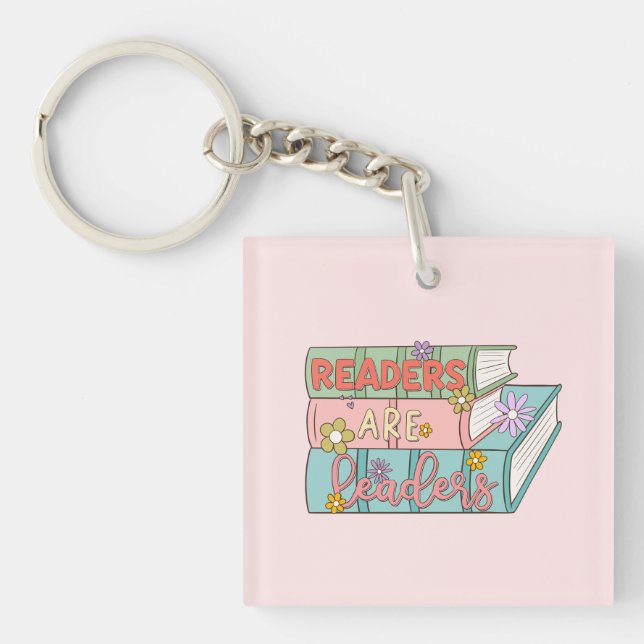 Readers Are Leaders – Cute & Inspirational Book Keychain (Front)