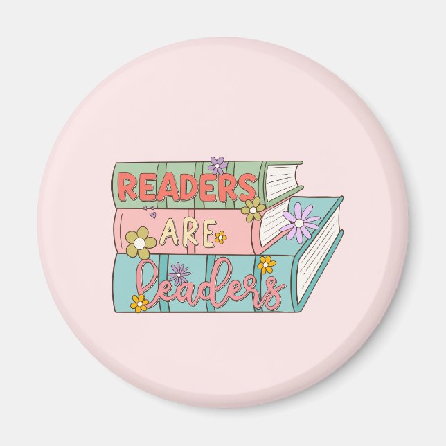 Readers Are Leaders – Cute & Inspirational Book Magnet (Front)