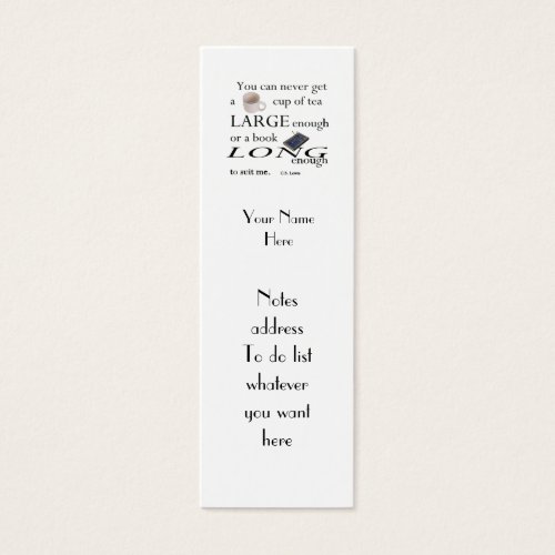 Reader's C.S.Lewis Quote Bookmark to Customize Business Card Templates