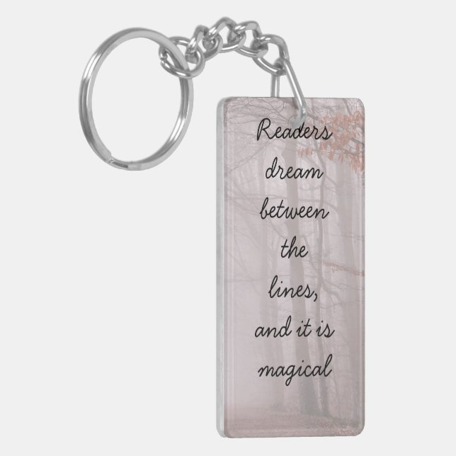 Readers dream between the lines... keychain (Front Left)