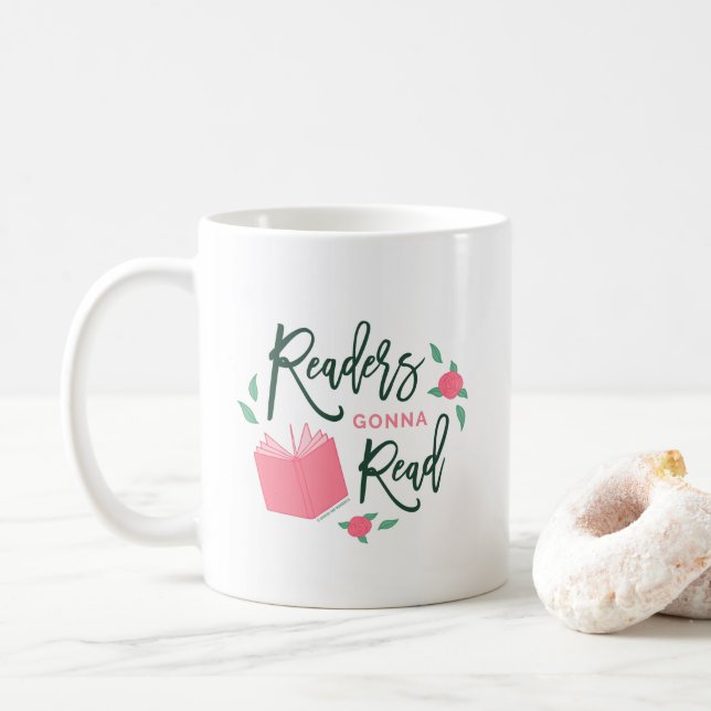 Readers Gonna Read Bookish Floral Coffee Mug (With Donut)