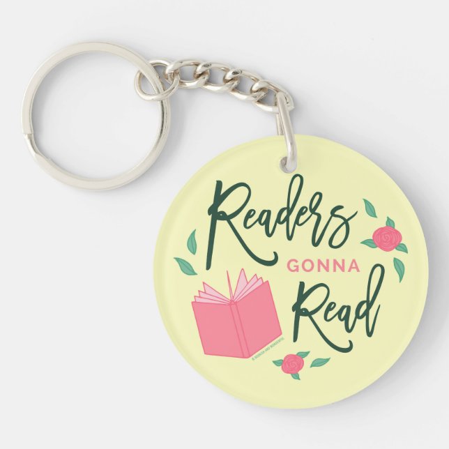 Readers Gonna Read Bookish Floral Keychain (Front)