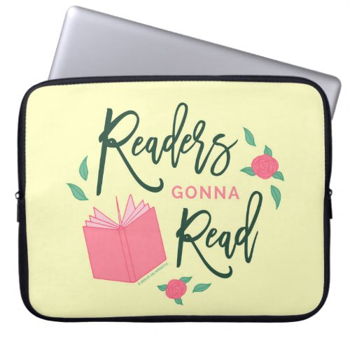 Readers Gonna Read Bookish Floral Laptop Sleeve