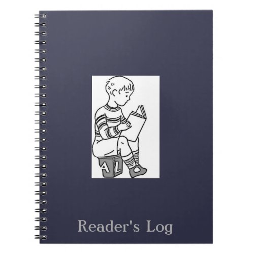 Readers Log for Book Lovers Boy Reading Book