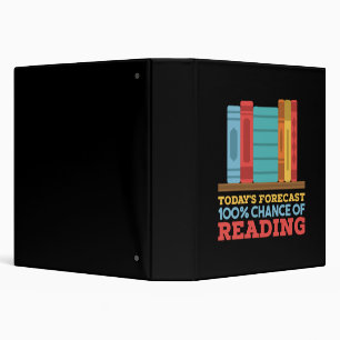 Reading - 100% Chance of Reading Funny Book 3 Ring Binder