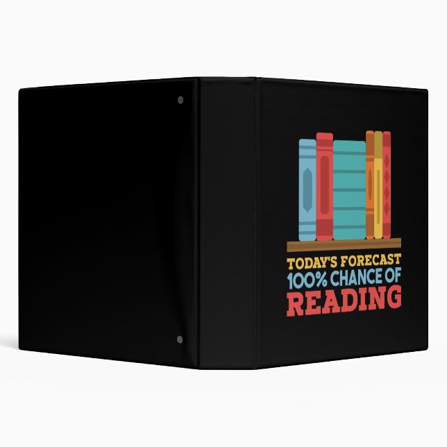 Reading - 100% Chance of Reading Funny Book 3 Ring Binder (Background)