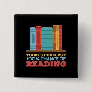 Reading - 100% Chance of Reading Funny Book Button