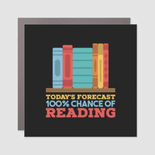Reading - 100% Chance of Reading Funny Book Car Magnet