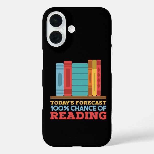 Reading - 100% Chance of Reading Funny Book Case-Mate iPhone Case (Back)