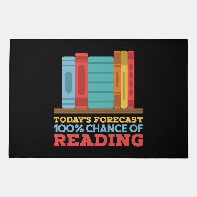 Reading - 100% Chance of Reading Funny Book Doormat (Front)