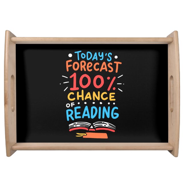 Reading - 100% Chance of Reading Serving Tray (Front)