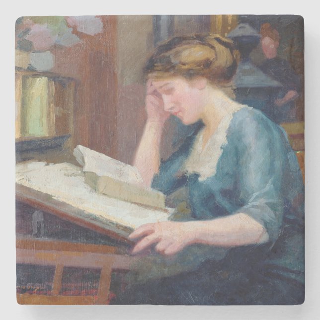 Reading 2 stone coaster (Front)